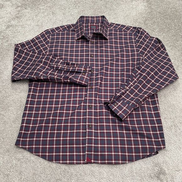 Untuckit Flannel Shirt Mens XXL Multi Plaid Long Sleeve Button Down Casual Top - Picture 1 of 12